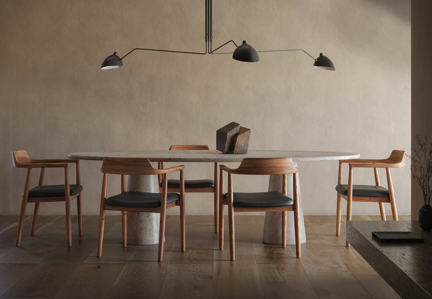 AstoraAstora - Astora Oval Dining Table, White Travertine