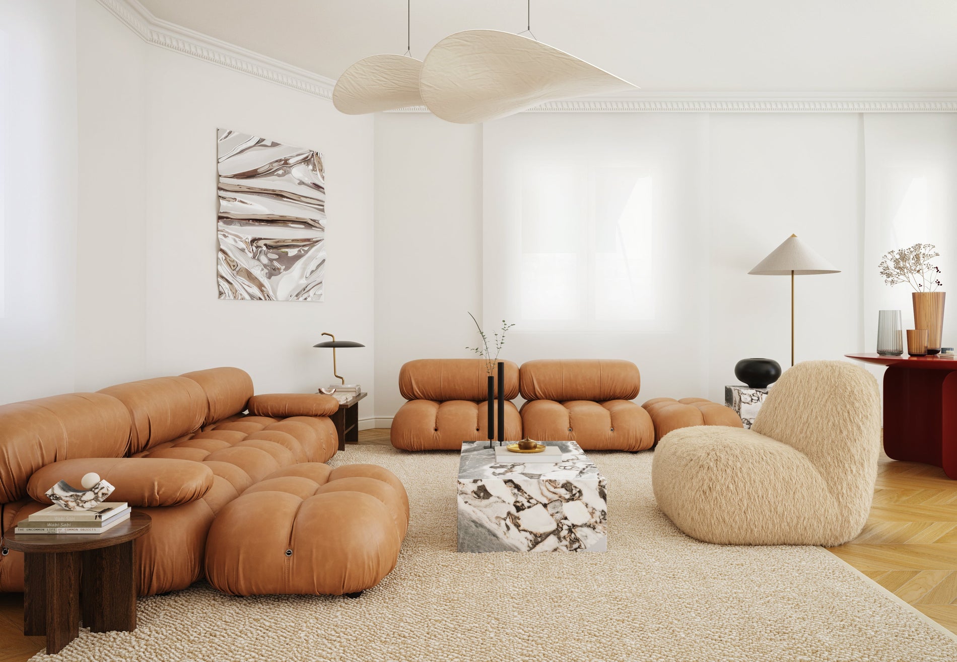 RochaRocha - Rocha Lounge Chair, Honey Vegan Fur