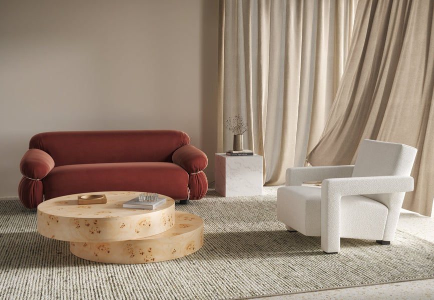 ChiaChia - Chia Coffee Table, Burl Wood