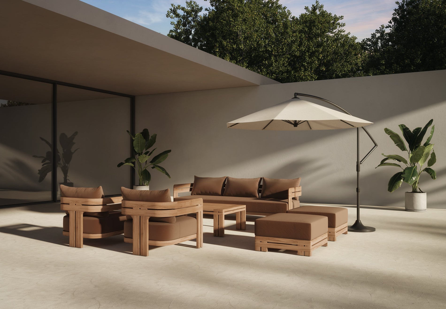 LussgoNaturalteak mit Mocha -Kissen