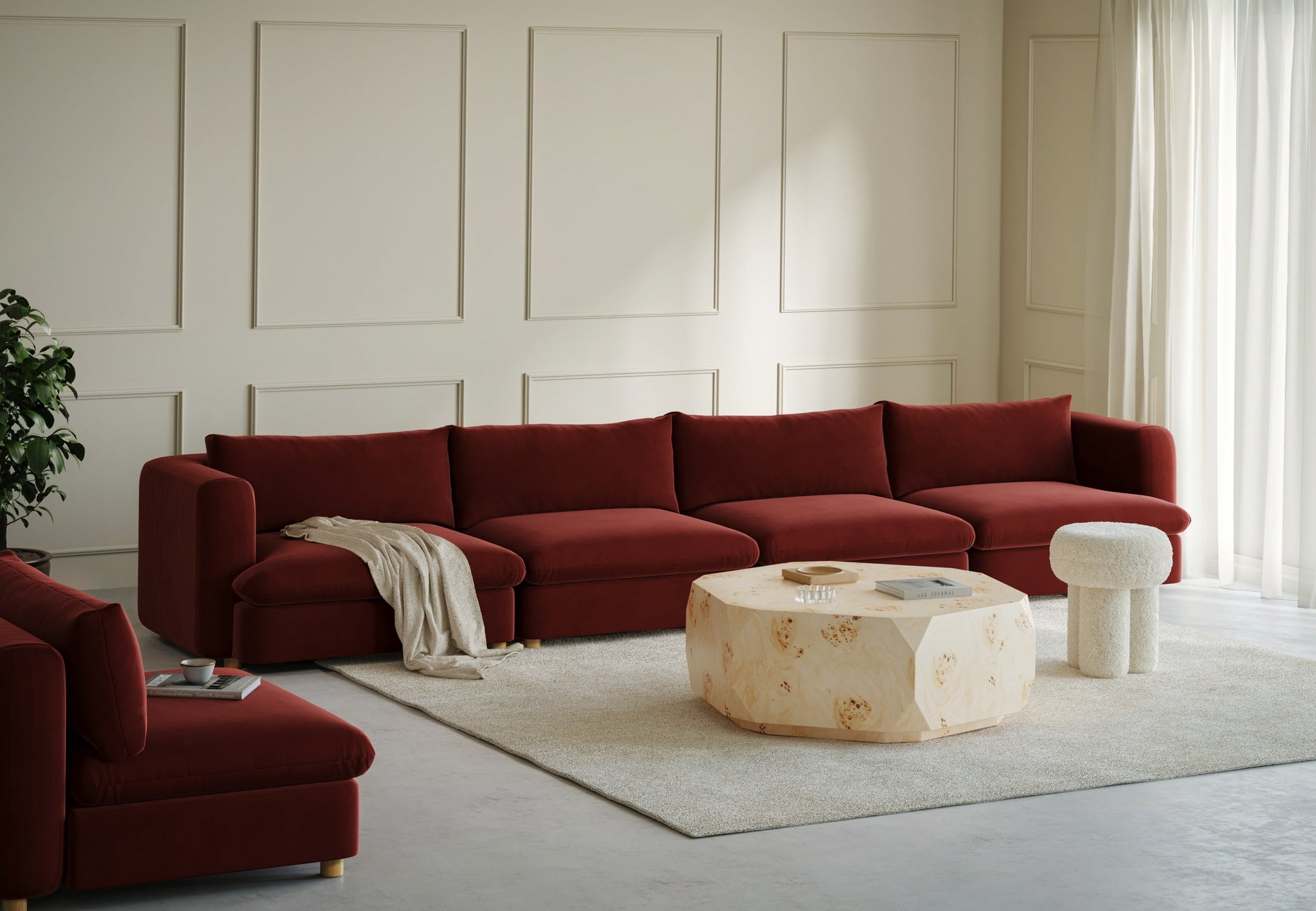 MorrellMorrell - Morrell Two Seater Sofa, Garnet Velvet