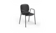 Aarhus Bistro Arm Chair by Quell Design – a modern Scandinavian-style chair in black with an ergonomic moulded polypropylene seat and integrated curved armrests. Supported by slim black powder-coated steel legs, this elegant and durable chair is ideal for collaborative offices, cafés, and contemporary dining spaces, blending comfort, functionality, and minimalist design.