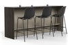 Skanfor Collaborative Breakfast Bar, angled view of the ebony wood external, warm grey internal, single sided.