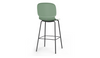 Aarhus counter stool reverse angled view product shot on white background, modern seating for contemporary areas, offices, and workspaces, ginger colour.