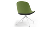 Bloom Scandinavian Inspired Office Chair by Quell Design – a modern Scandinavian-style chair with a contoured seat in linen velvet and eco-friendly synthetic leather, supported by Eiffel-style powder-coated aluminium legs. Elegant, ergonomic, and ideal for workspaces or leisure areas, embracing timeless simplicity and sustainable design.