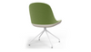 Bloom Scandinavian Inspired Office Chair by Quell Design – a modern Scandinavian-style chair with a contoured seat in linen velvet and eco-friendly synthetic leather, supported by Eiffel-style powder-coated aluminium legs. Elegant, ergonomic, and ideal for workspaces or leisure areas, embracing timeless simplicity and sustainable design.