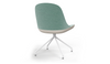 Bloom Scandinavian Inspired Office Chair by Quell Design – a modern Scandinavian-style chair with a contoured seat in linen velvet and eco-friendly synthetic leather, supported by Eiffel-style powder-coated aluminium legs. Elegant, ergonomic, and ideal for workspaces or leisure areas, embracing timeless simplicity and sustainable design.