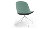 Bloom Scandinavian Inspired Office Chair by Quell Design – a modern Scandinavian-style chair with a contoured seat in linen velvet and eco-friendly synthetic leather, supported by Eiffel-style powder-coated aluminium legs. Elegant, ergonomic, and ideal for workspaces or leisure areas, embracing timeless simplicity and sustainable design.