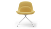 Bloom Scandinavian Inspired Office Chair by Quell Design – a modern Scandinavian-style chair with a contoured seat in linen velvet and eco-friendly synthetic leather, supported by Eiffel-style powder-coated aluminium legs. Elegant, ergonomic, and ideal for workspaces or leisure areas, embracing timeless simplicity and sustainable design.