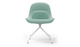 Bloom Scandinavian Inspired Office Chair by Quell Design – a modern Scandinavian-style chair with a contoured seat in linen velvet and eco-friendly synthetic leather, supported by Eiffel-style powder-coated aluminium legs. Elegant, ergonomic, and ideal for workspaces or leisure areas, embracing timeless simplicity and sustainable design.