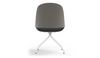 Bloom Scandinavian Inspired Office Chair by Quell Design – a modern Scandinavian-style chair with a contoured seat in linen velvet and eco-friendly synthetic leather, supported by Eiffel-style powder-coated aluminium legs. Elegant, ergonomic, and ideal for workspaces or leisure areas, embracing timeless simplicity and sustainable design.