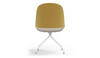 Bloom Scandinavian Inspired Office Chair by Quell Design – a modern Scandinavian-style chair with a contoured seat in linen velvet and eco-friendly synthetic leather, supported by Eiffel-style powder-coated aluminium legs. Elegant, ergonomic, and ideal for workspaces or leisure areas, embracing timeless simplicity and sustainable design.