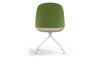 Bloom Scandinavian Inspired Office Chair by Quell Design – a modern Scandinavian-style chair with a contoured seat in linen velvet and eco-friendly synthetic leather, supported by Eiffel-style powder-coated aluminium legs. Elegant, ergonomic, and ideal for workspaces or leisure areas, embracing timeless simplicity and sustainable design.