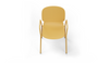 Aarhus Bistro Arm Chair by Quell Design – a modern Scandinavian-style chair in ginger with an ergonomic moulded polypropylene seat and integrated curved armrests. Supported by slim black powder-coated steel legs, this elegant and durable chair is ideal for collaborative offices, cafés, and contemporary dining spaces, blending comfort, functionality, and minimalist design.