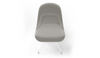 Bloom Scandinavian Inspired Office Chair by Quell Design – a modern Scandinavian-style chair with a contoured seat in linen velvet and eco-friendly synthetic leather, supported by Eiffel-style powder-coated aluminium legs. Elegant, ergonomic, and ideal for workspaces or leisure areas, embracing timeless simplicity and sustainable design.