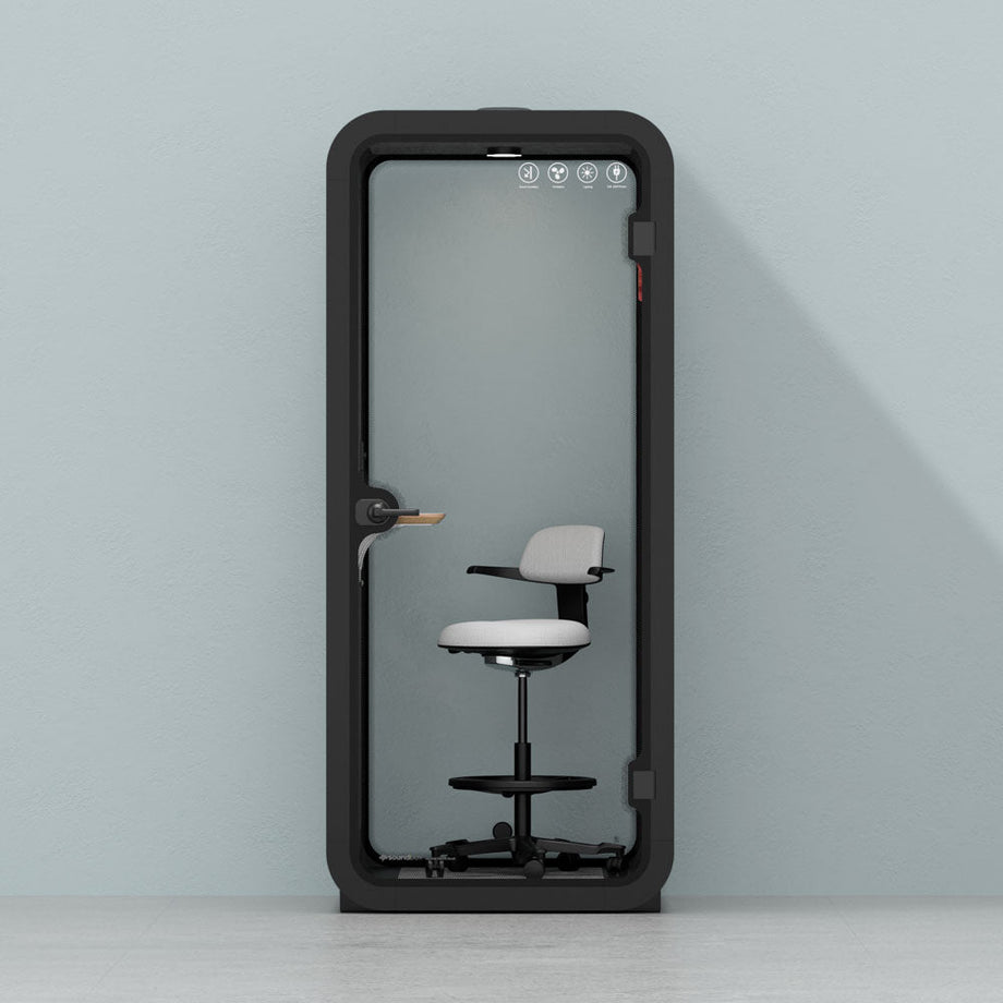 Office Pod Quell Acustico Charcoal / Upgraded Device Shelf / Dark Grey