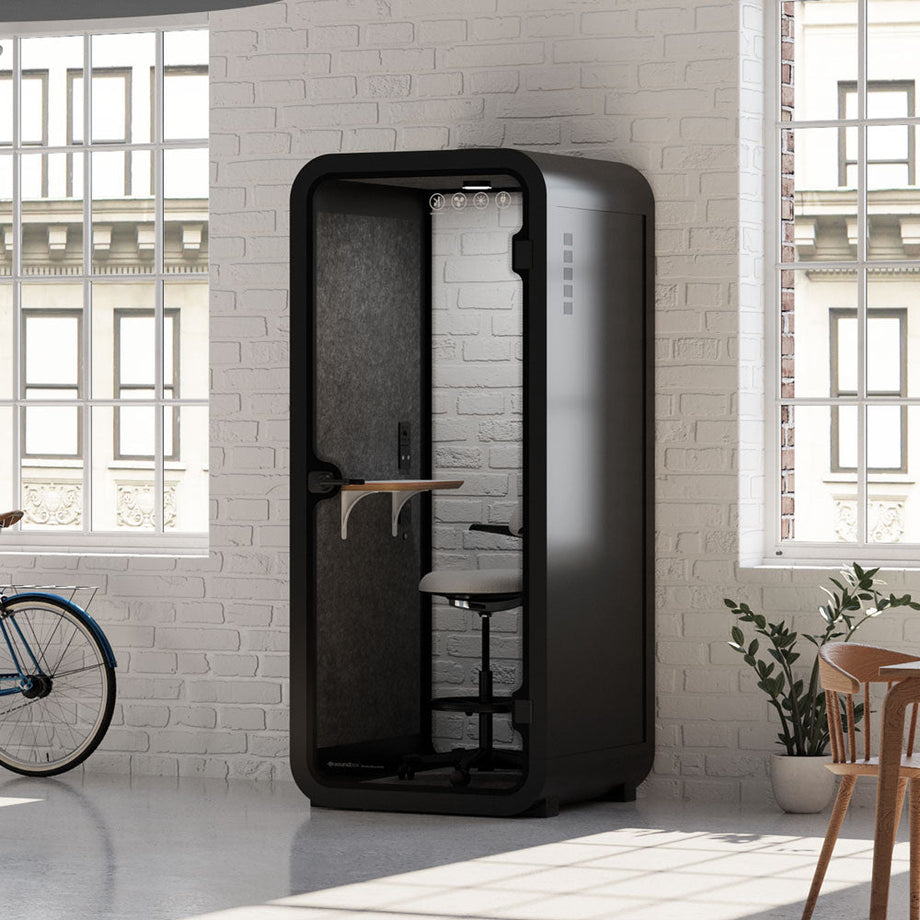 Office Pod Quell Acustico Charcoal / Upgraded Device Shelf / Dark Grey