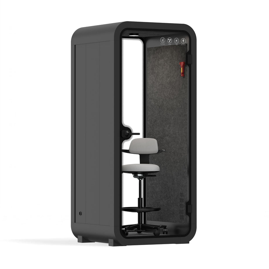 Office Pod Quell Acustico Charcoal / Upgraded Device Shelf / Dark Grey