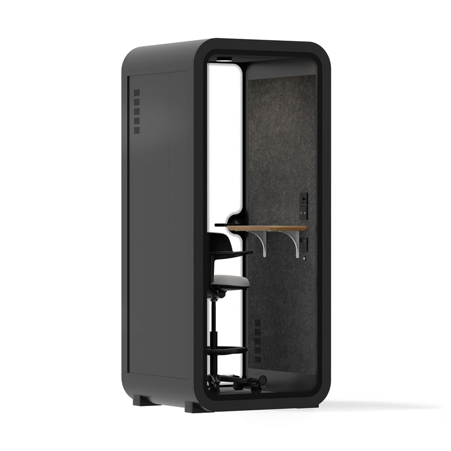 Office Pod Quell Acustico Charcoal / Upgraded Device Shelf / Dark Grey