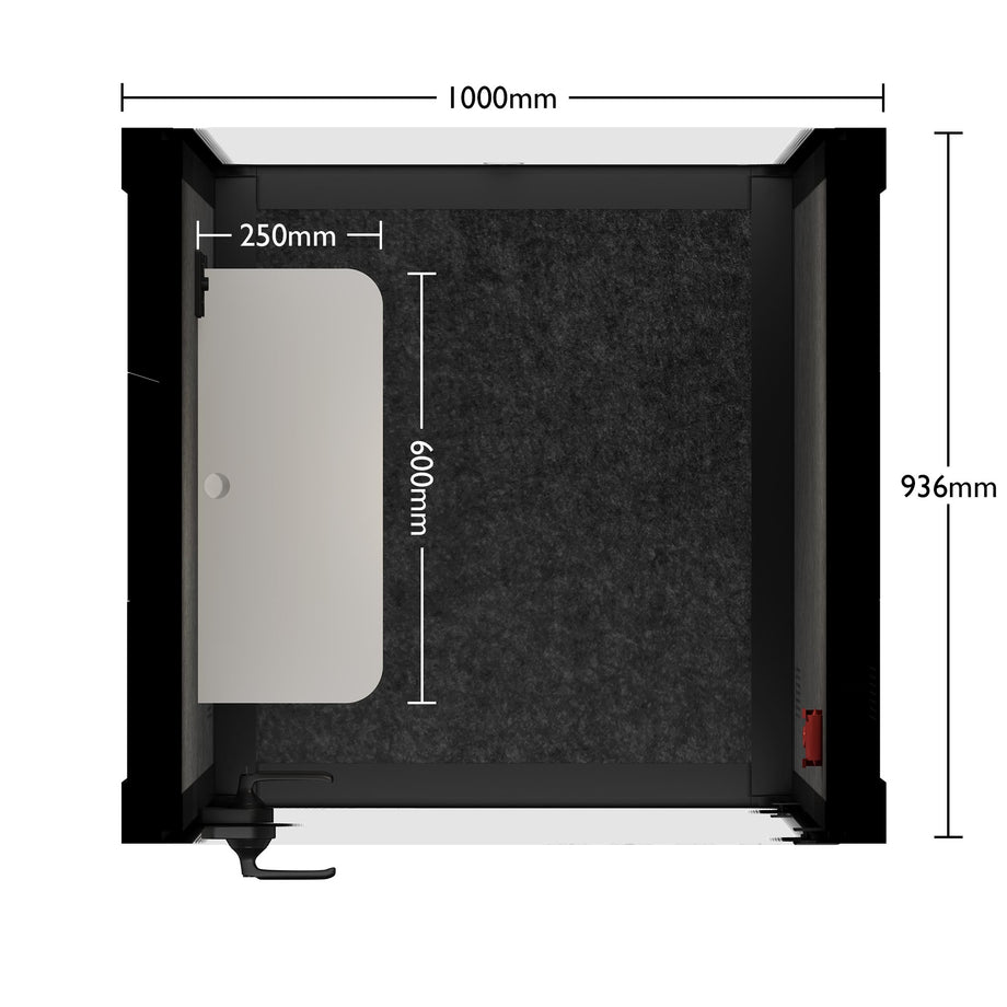 Office Pod Quell Akustyczny Charcoal / No Furniture | Upgraded Device Shelf / Dark Grey