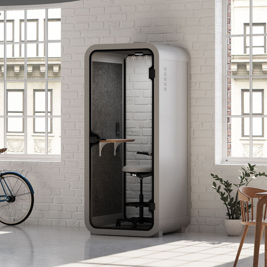 Office Pod Quell Acustico Light Grey / Upgraded Device Shelf / Dark Grey
