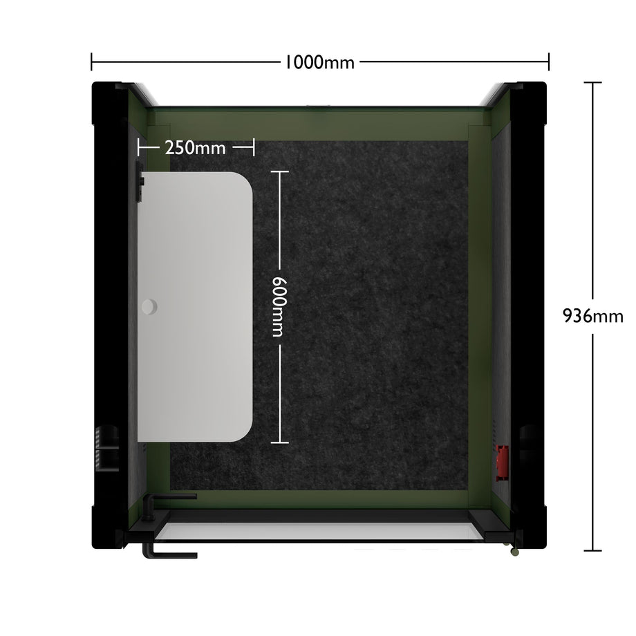 Office Pod Quell+ AcousticGreen / No Furniture / Dark Grey