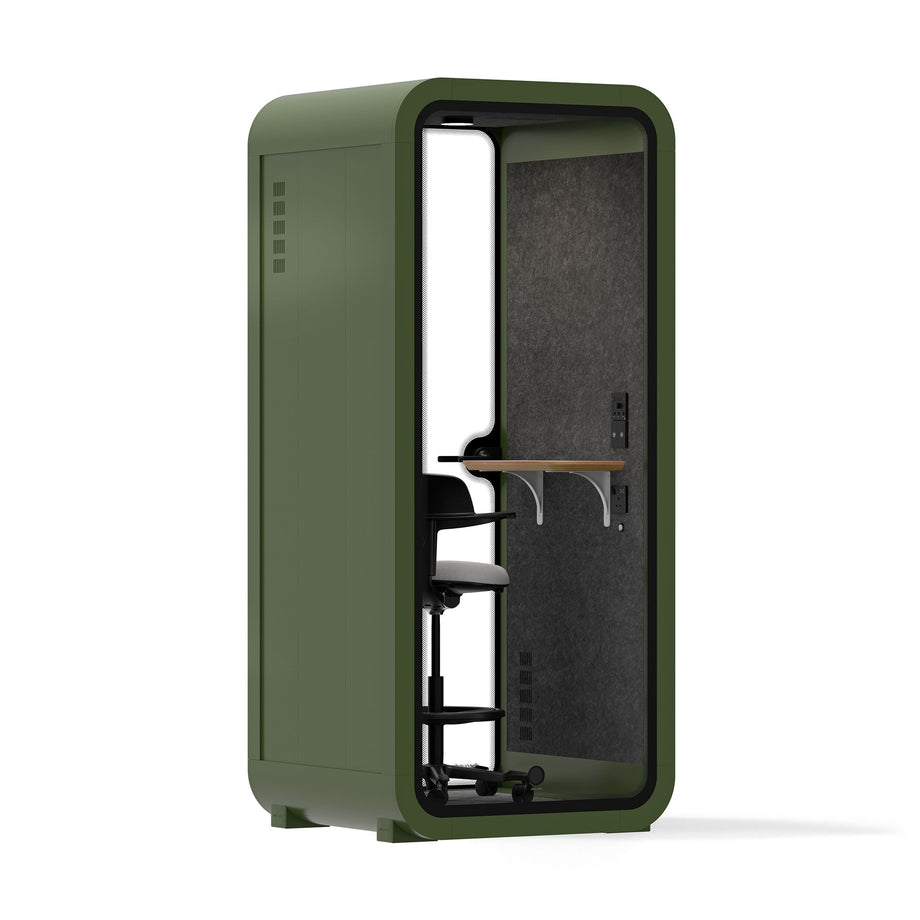 Office Pod Quell Acustico Green / Upgraded Device Shelf / Dark Grey