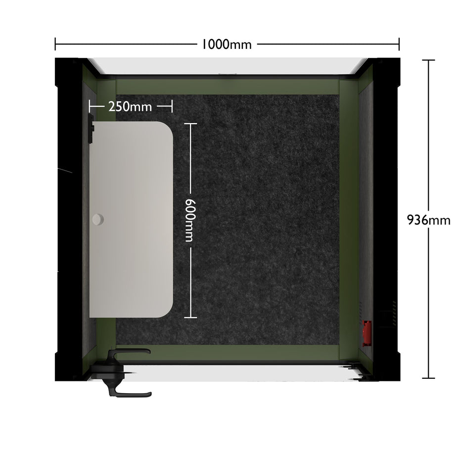 Office Pod Quell Akustyczny Green / No Furniture | Upgraded Device Shelf / Dark Grey