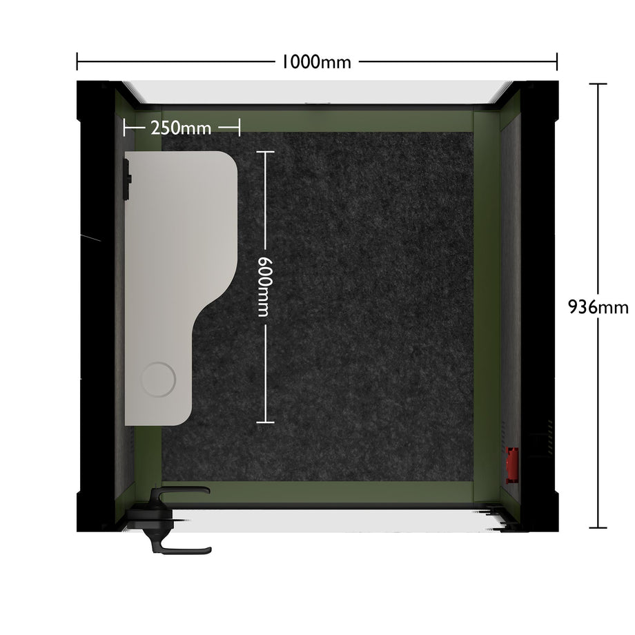 Office Pod Quell Akustyczny Green / No Furniture / Dark Grey