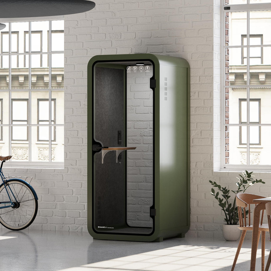 Office Pod Quell Akustyczny Green / No Furniture | Upgraded Device Shelf / Dark Grey