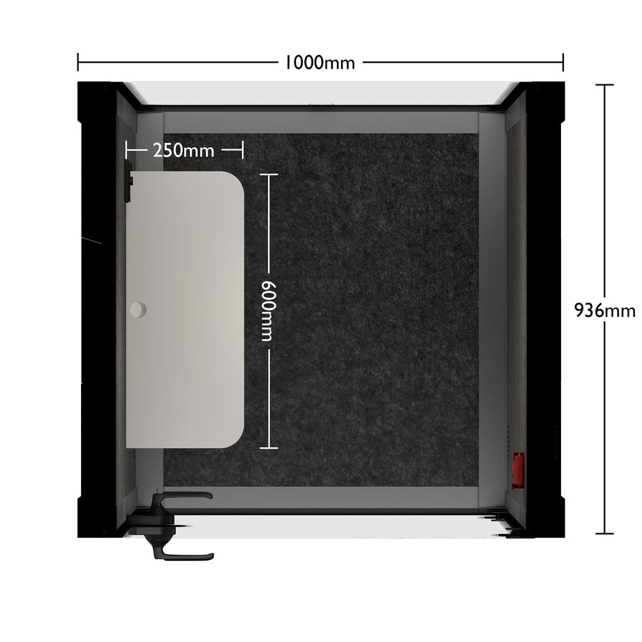 Office Pod Quell Akustyczny Light Grey / No Furniture | Upgraded Device Shelf / Dark Grey