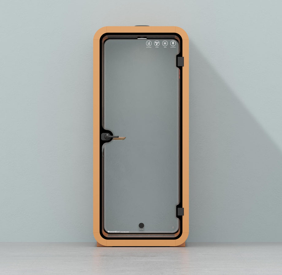 Office Pod Quell Akustyczny Orange / No Furniture | Upgraded Device Shelf / Dark Grey