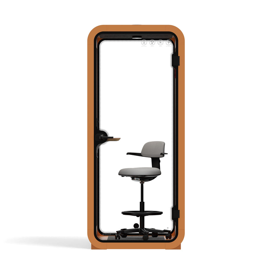 Office Pod Quell Acustico Orange / Upgraded Device Shelf / Dark Grey