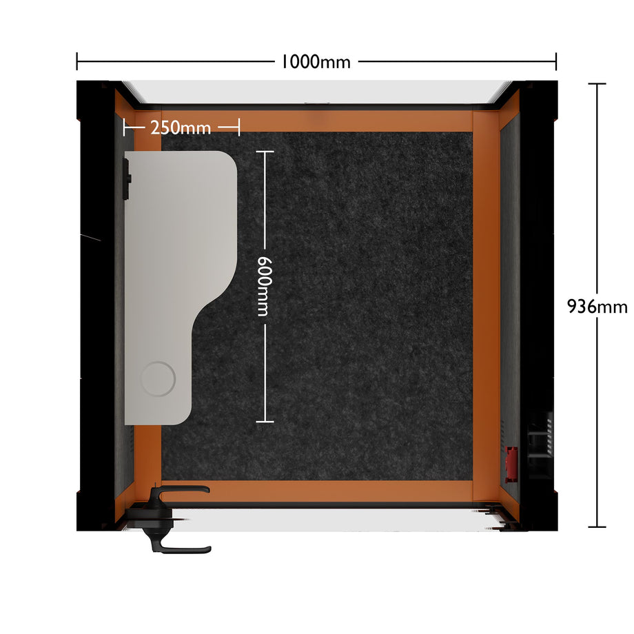 Office Pod Quell Akustyczny Orange / No Furniture / Dark Grey