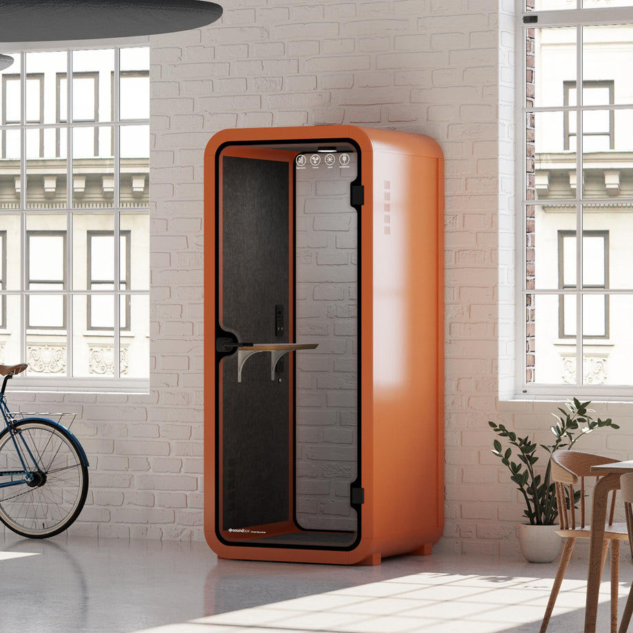 Office Pod Quell Akustyczny Orange / No Furniture | Upgraded Device Shelf / Dark Grey