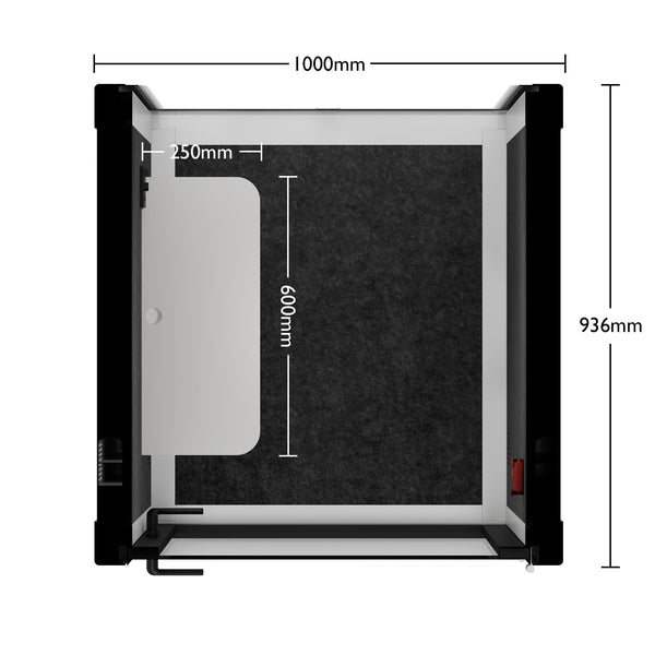 Office Pod Quell+ AcousticWhite / No Furniture / Dark Grey