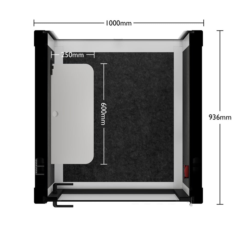 Office Pod Quell+ AcousticWhite / No Furniture / Dark Grey