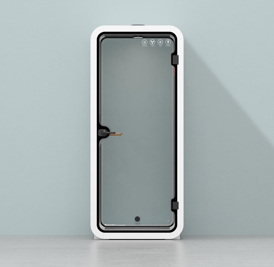 Office Pod Quell Akustyczny White / No Furniture | Upgraded Device Shelf / Dark Grey