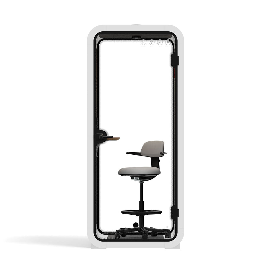 Office Pod Quell Acustico White / Upgraded Device Shelf / Dark Grey
