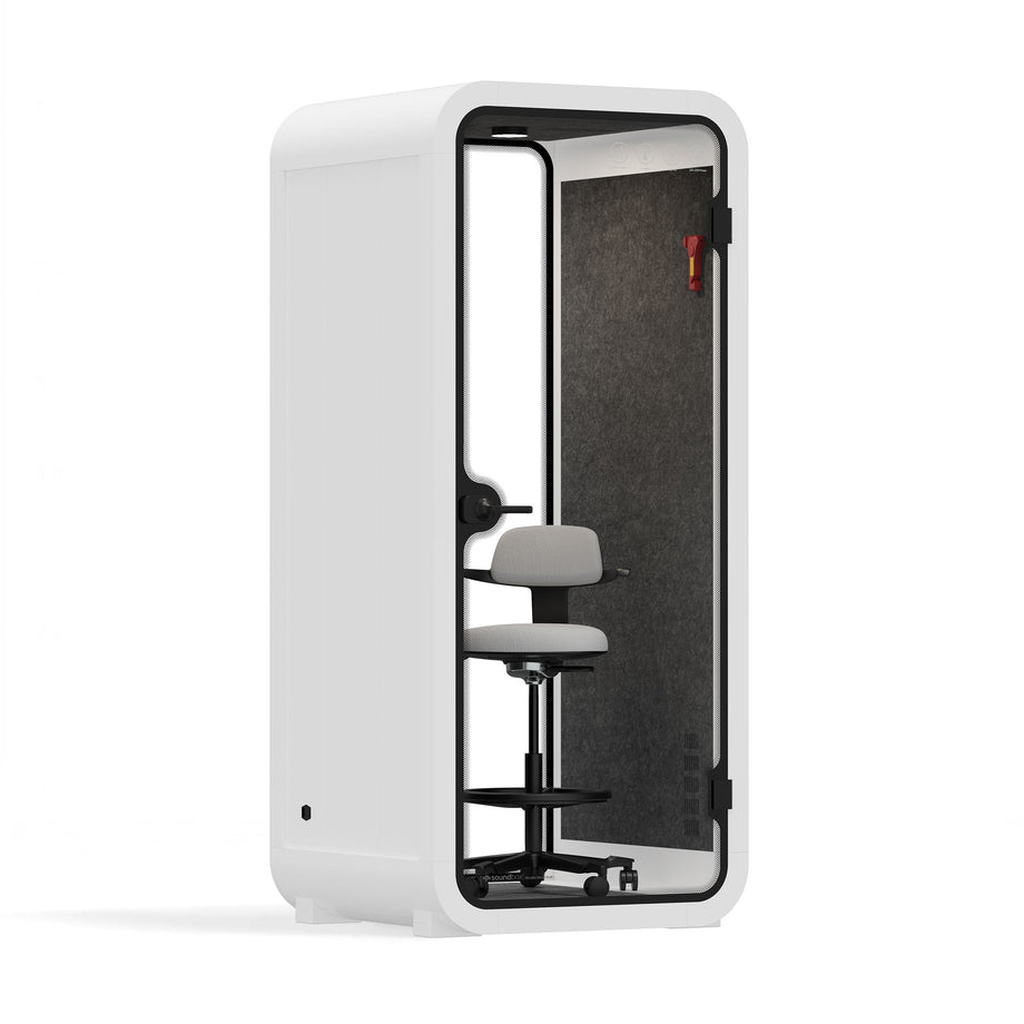 Office Pod Quell Acustico White / Upgraded Device Shelf / Dark Grey