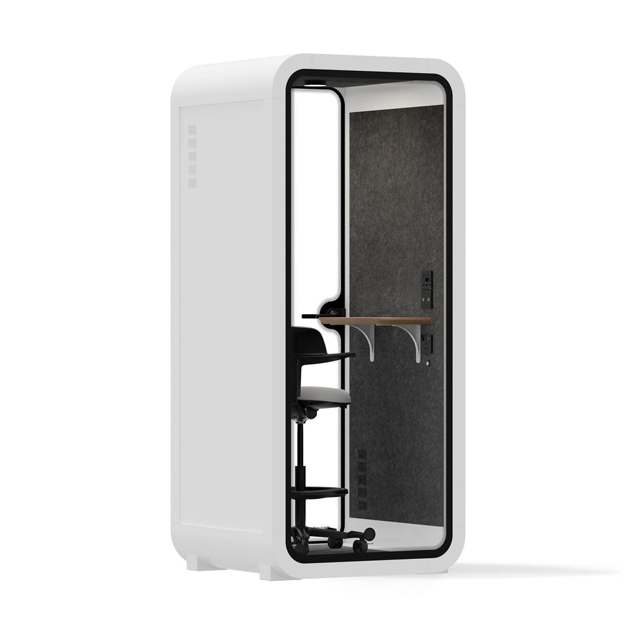 Office Pod Quell Acustico White / Upgraded Device Shelf / Dark Grey