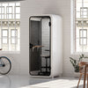 Quell Acoustic Soundproof pod in white, modern office room and workspace