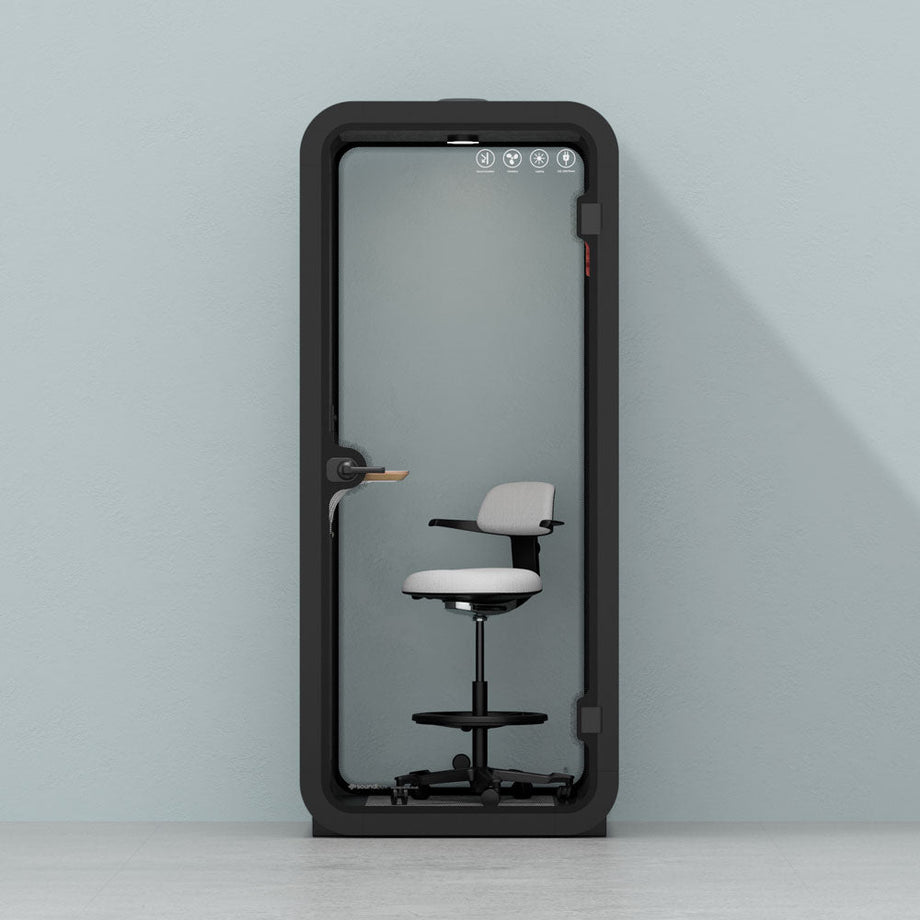 Office Pod Quell Acustico Wooden / Upgraded Device Shelf / Dark Grey
