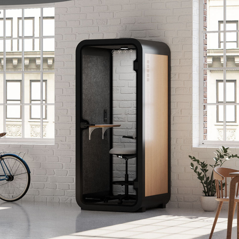 Office Pod Quell Acustico Wooden / Upgraded Device Shelf / Dark Grey
