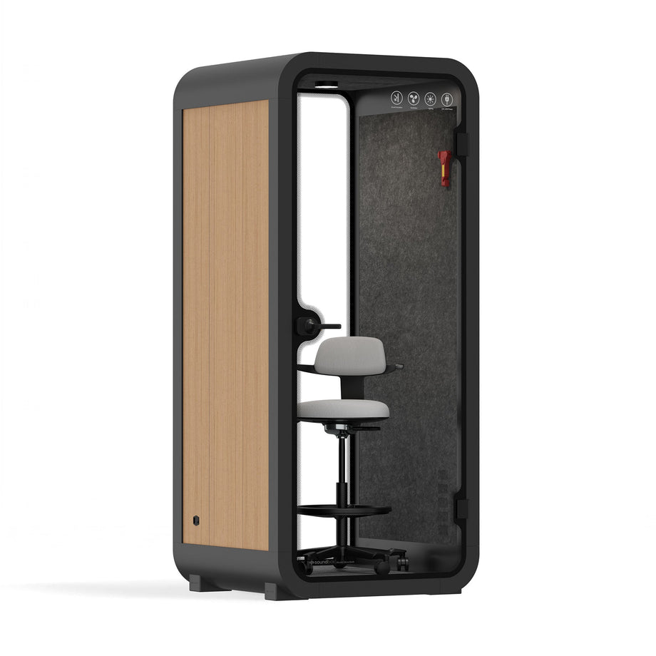 Office Pod Quell Acustico Wooden / Upgraded Device Shelf / Dark Grey