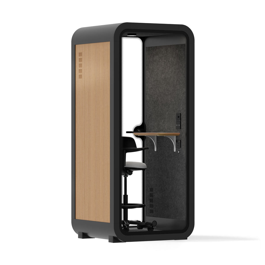 Office Pod Quell Acustico Wooden / Upgraded Device Shelf / Dark Grey