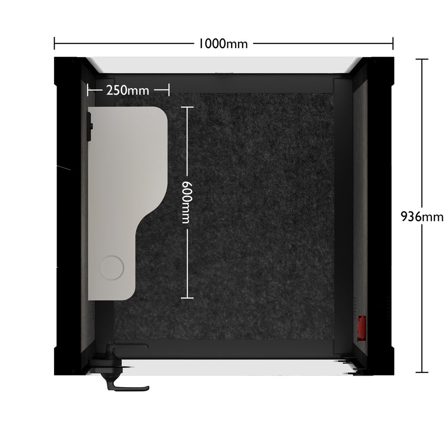 Office Pod Quell Akustyczny Wooden / No Furniture / Dark Grey