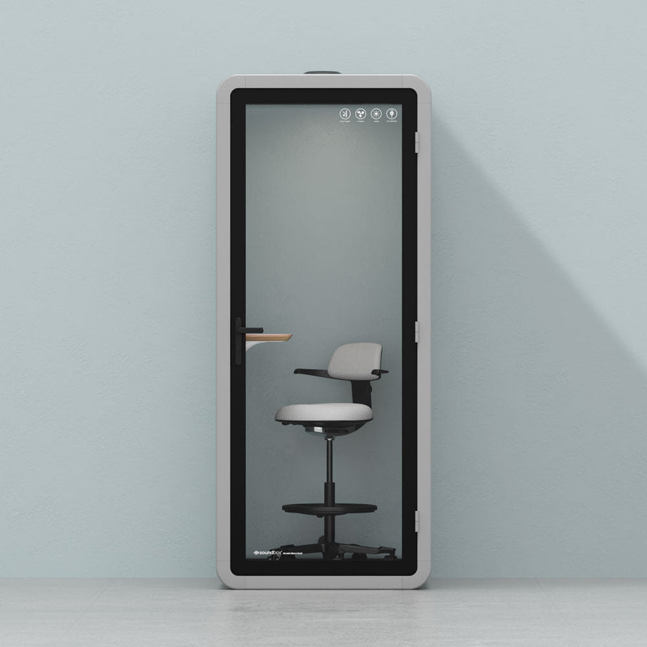 Office Pod Quell+ AcousticLight Grey / Upgraded Device Shelf / Dark Grey