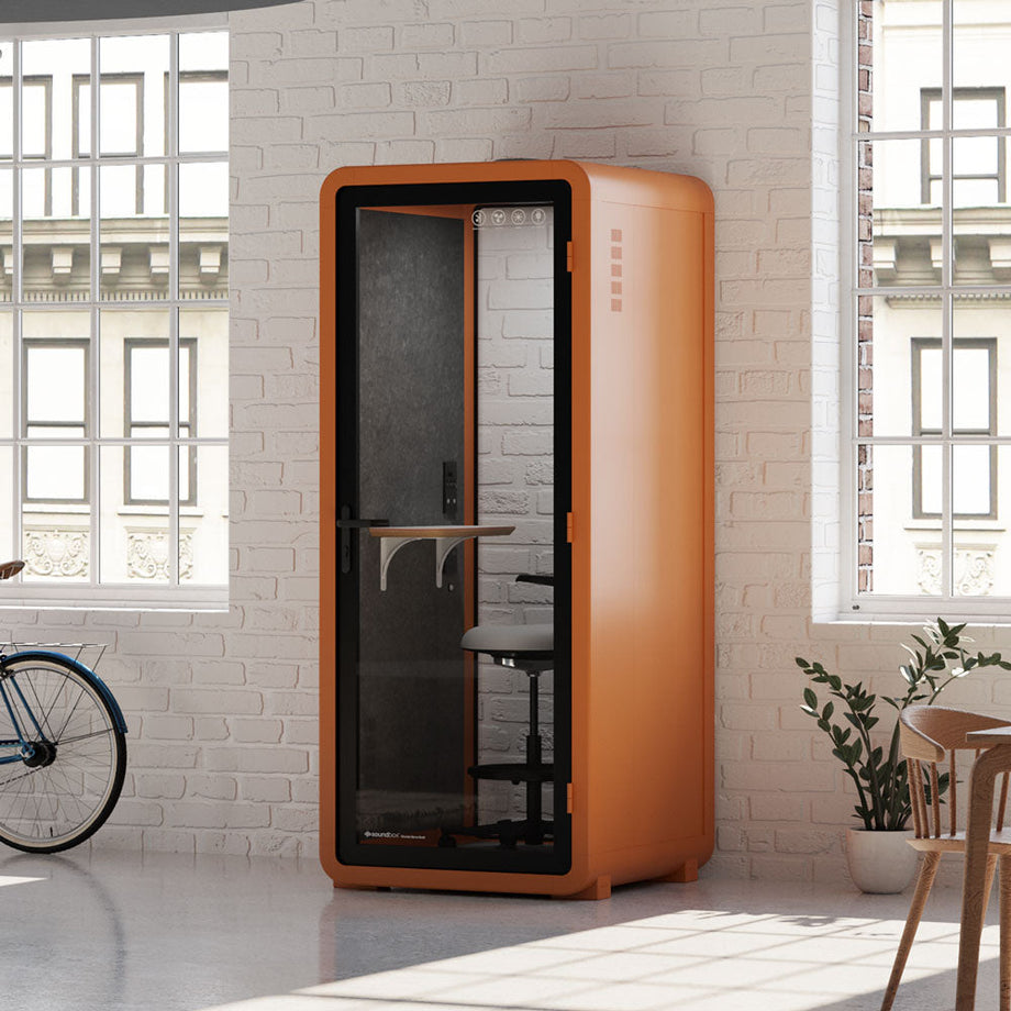 Office Pod Quell+ AcousticOrange / Upgraded Device Shelf / Dark Grey