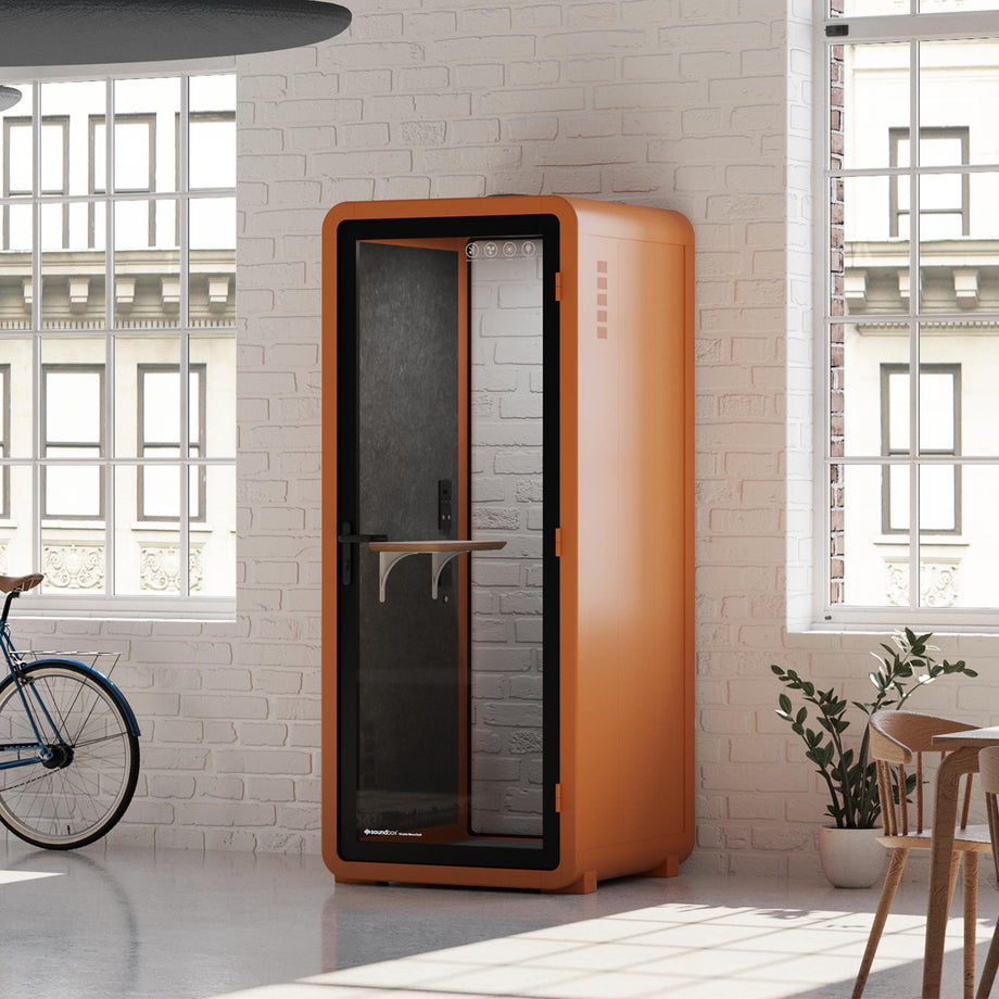 Office Pod Quell+ AcousticOrange / No Furniture / Dark Grey